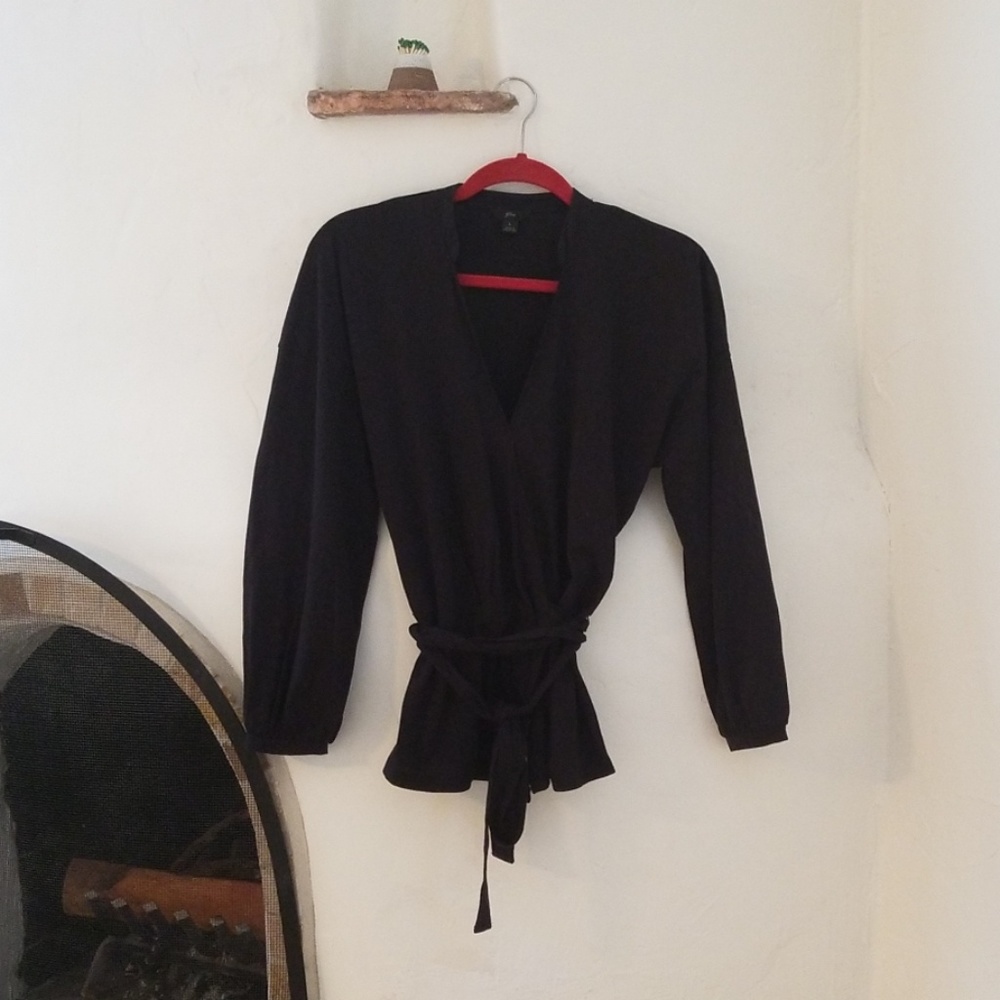 Like New J. Crew wrap top with collar
